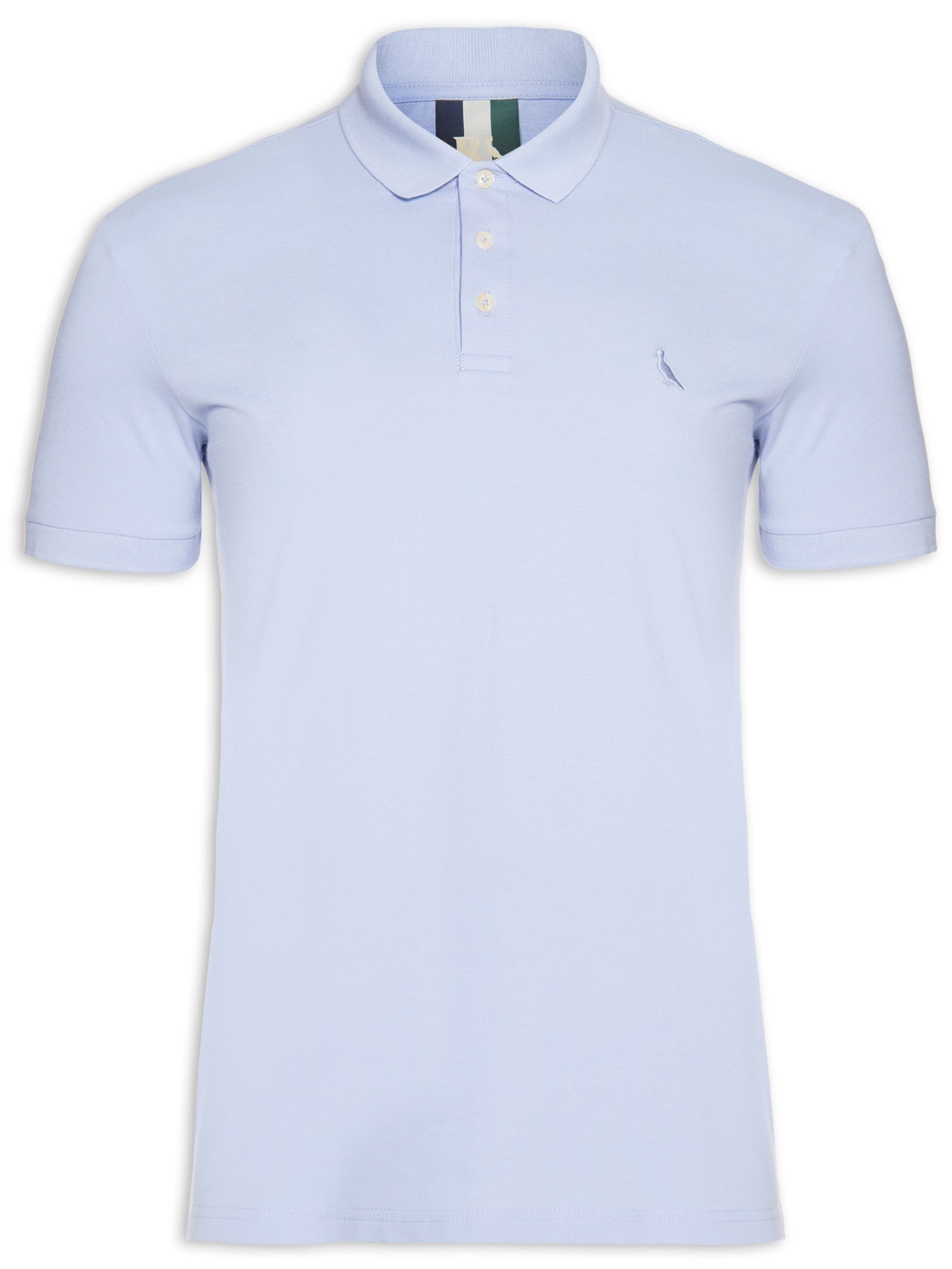 Polo Masculina Manga Curta Piquet Clássica Azul Reserva