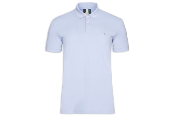 Polo Masculina Manga Curta Piquet Clássica - Azul
