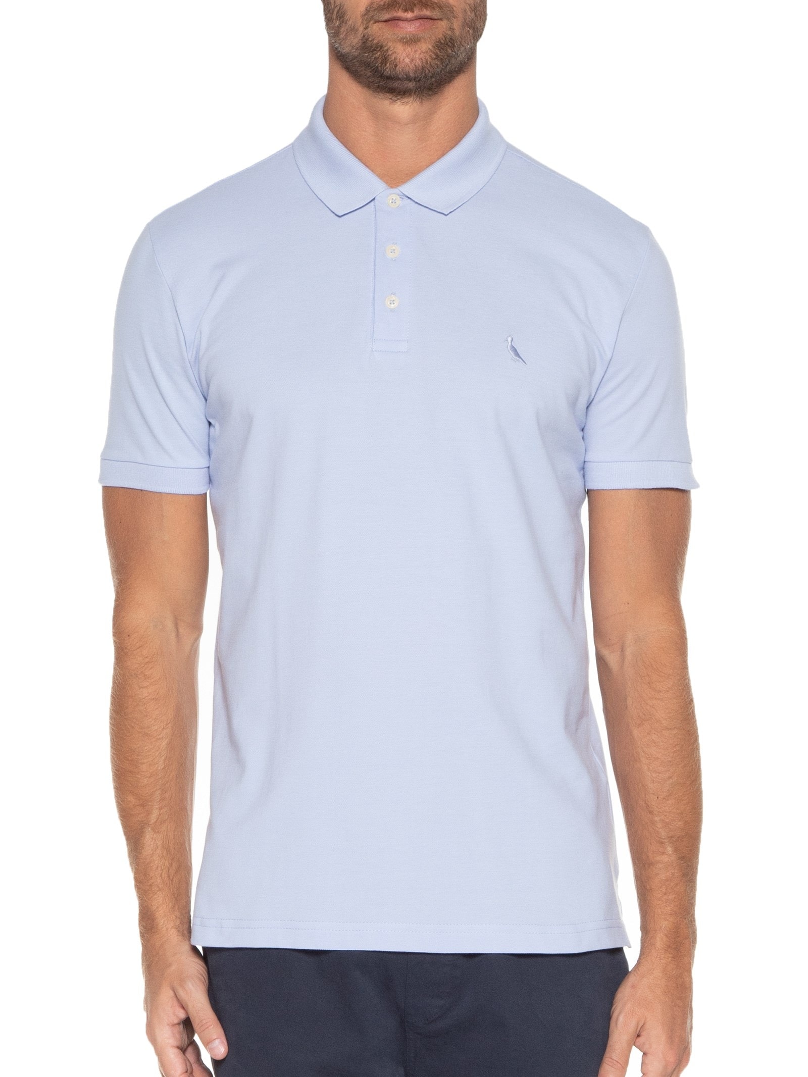 Polo Masculina Manga Curta Piquet Clássica Azul Reserva