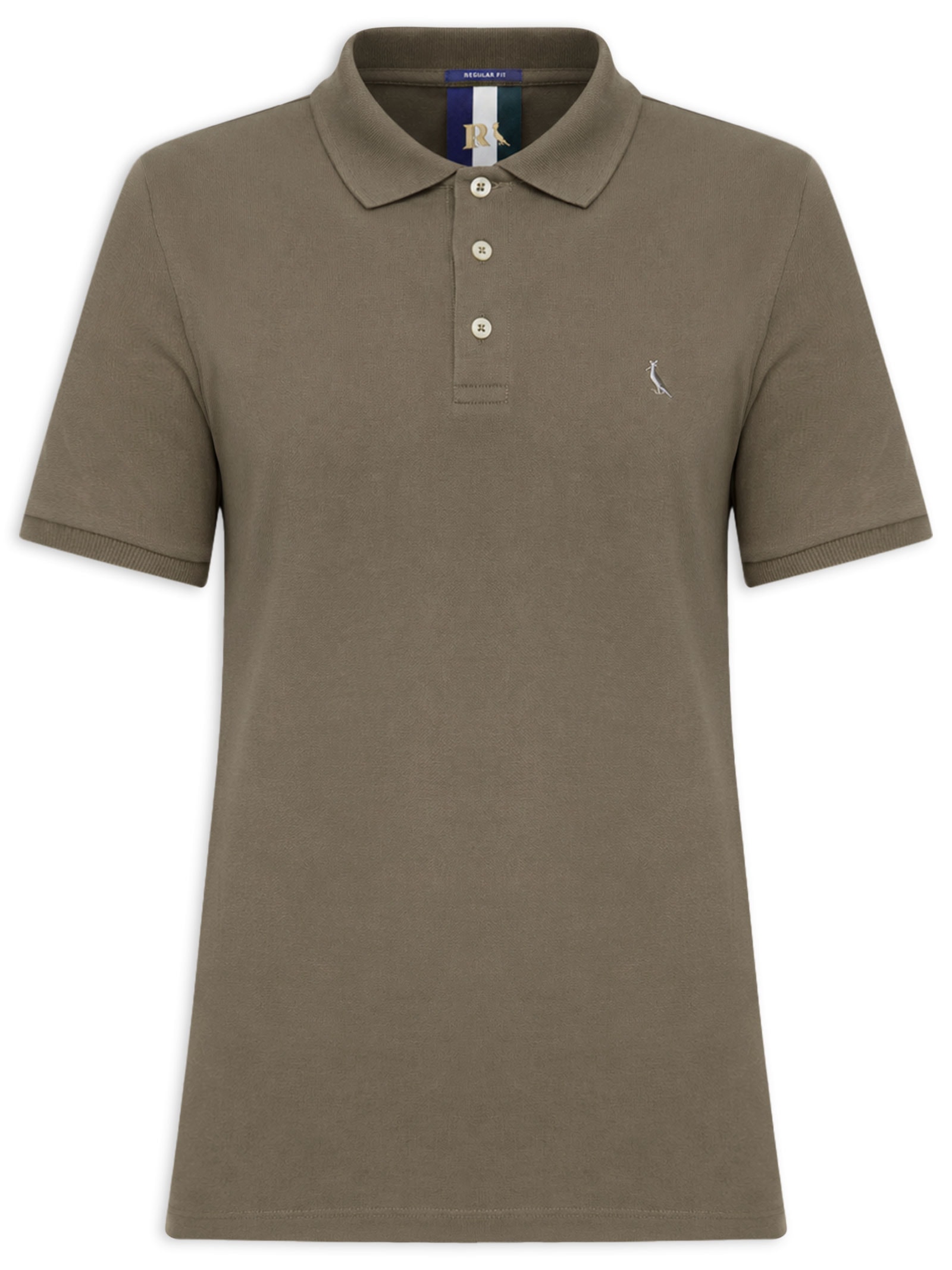 Polo Masculina Manga Curta Piquet Clássica Marrom Reserva