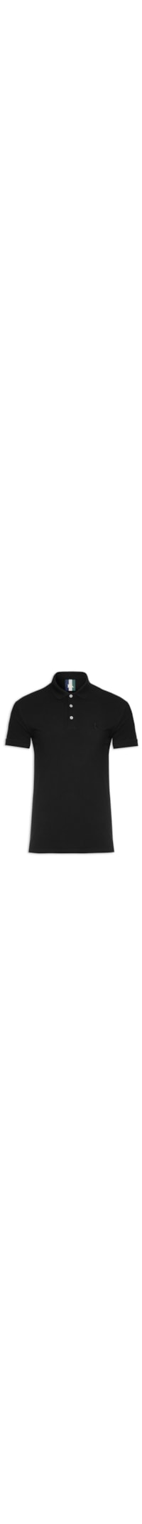 Pólo Masculina Manga Curta Piquet Classica - Preto