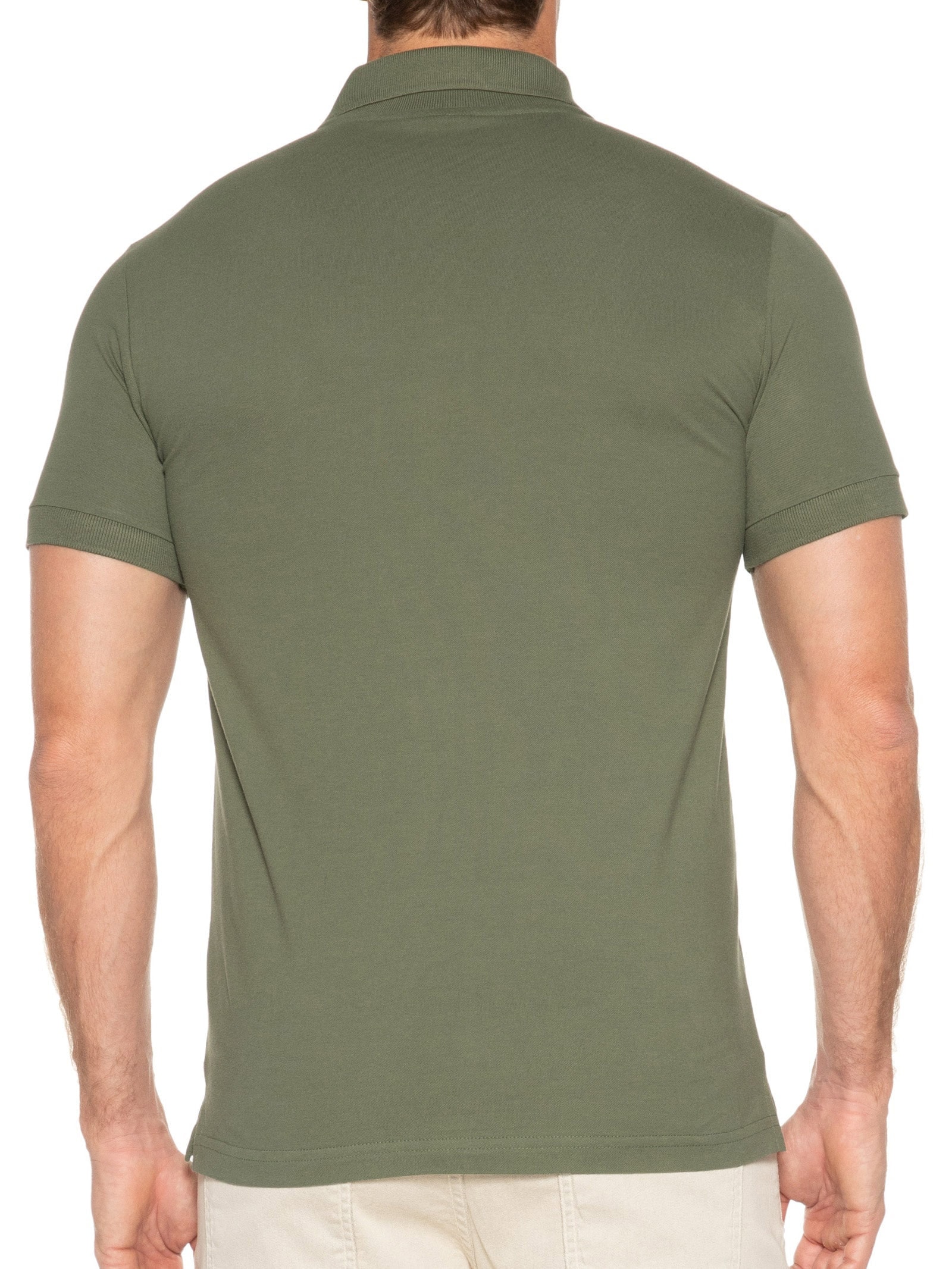 Pólo Masculina Manga Curta Piquet Classica Verde Reserva