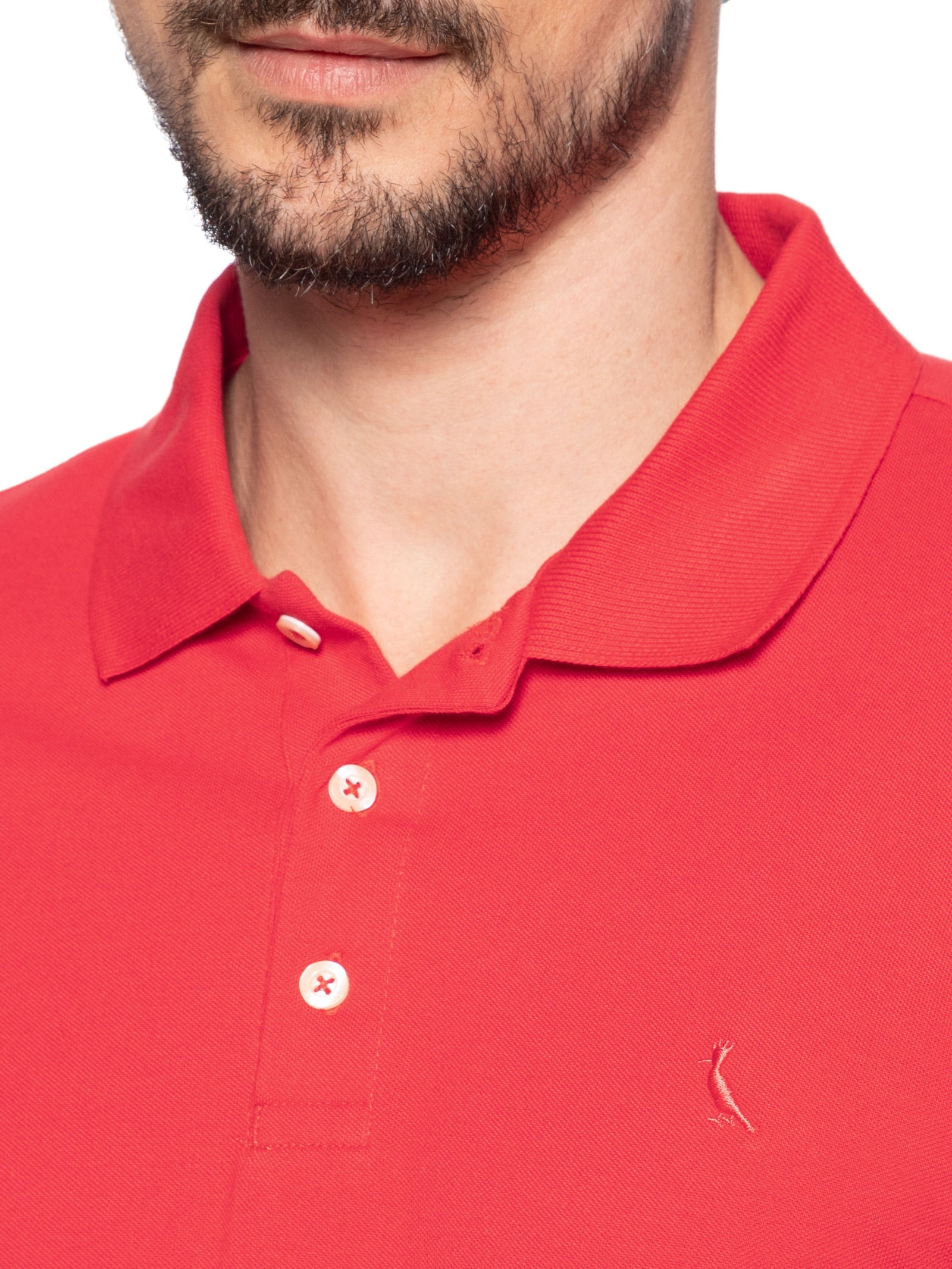 Polo Masculina Manga Curta Piquet Clássica Vermelho Reserva