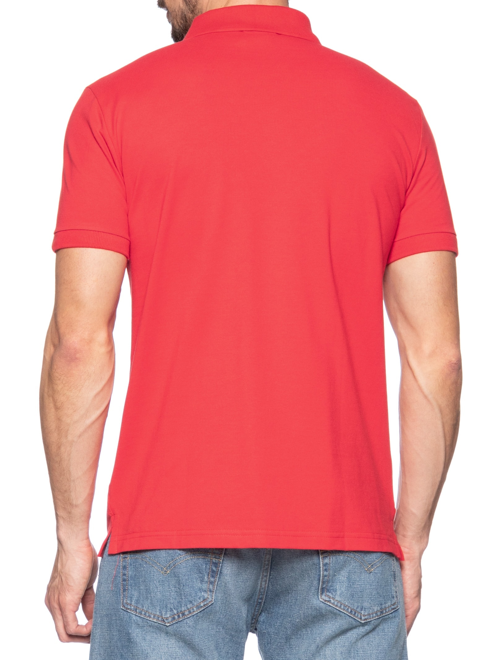 Polo Masculina Manga Curta Piquet Clássica Vermelho Reserva