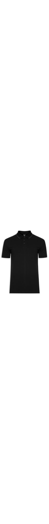 Polo Masculina Manga curta Piquet Frieze - Preto