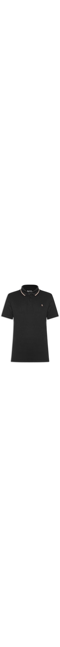 Polo Masculina Manga Curta Piquet Pima Friso - Preto