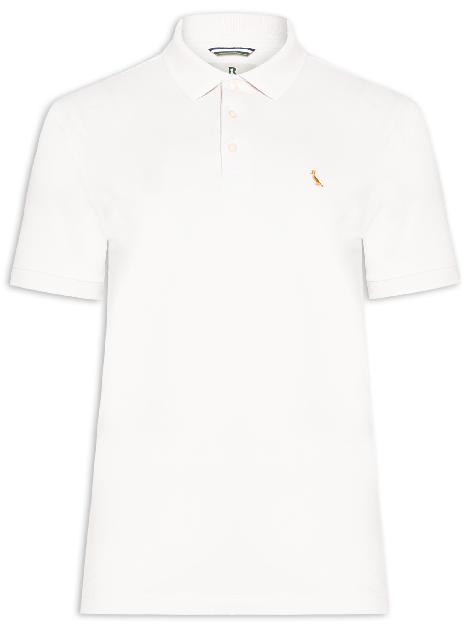 Polo Masculina Manga Curta Piquet Rico Branco Reserva