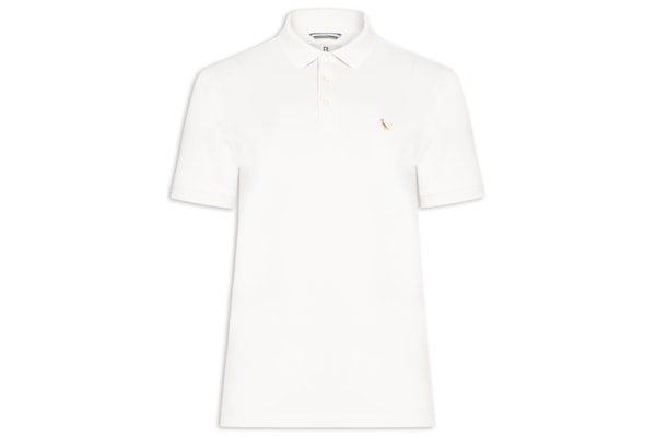 Polo Masculina Manga Curta Piquet Rico - Branco