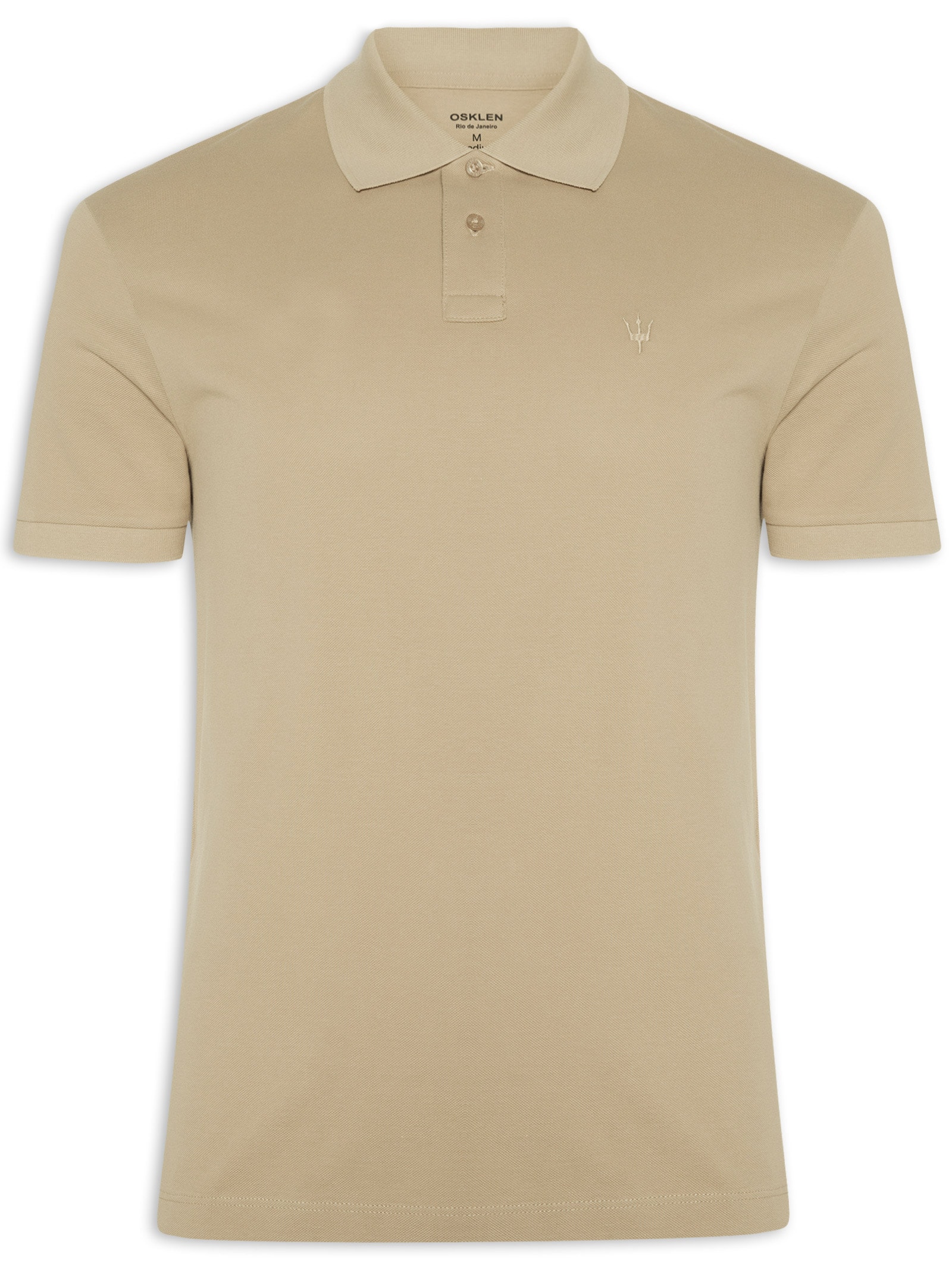 Polo Masculina Manga Curta Piquet Soft Touch Bege Osklen
