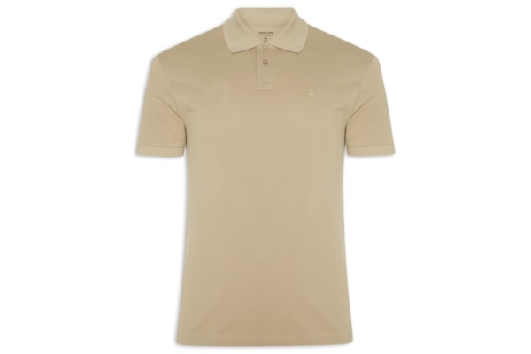 Polo Masculina Manga Curta Piquet Soft Touch - Bege