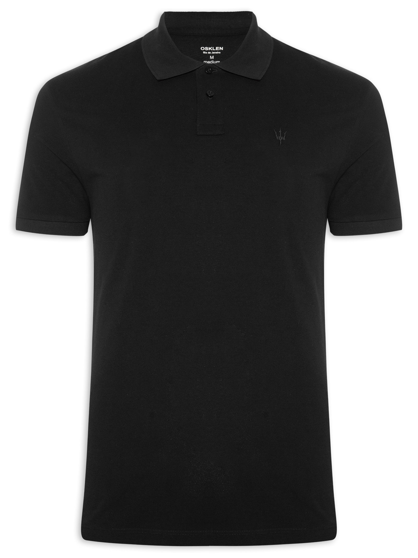 Polo Masculina Manga Curta Piquet Soft Touch Preto Osklen