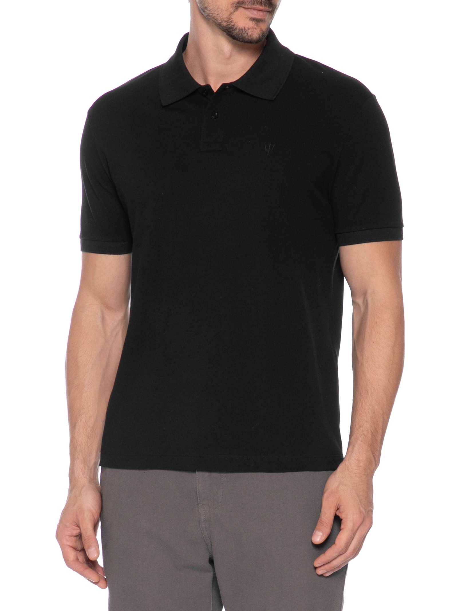 Polo Masculina Manga Curta Piquet Soft Touch Preto Osklen