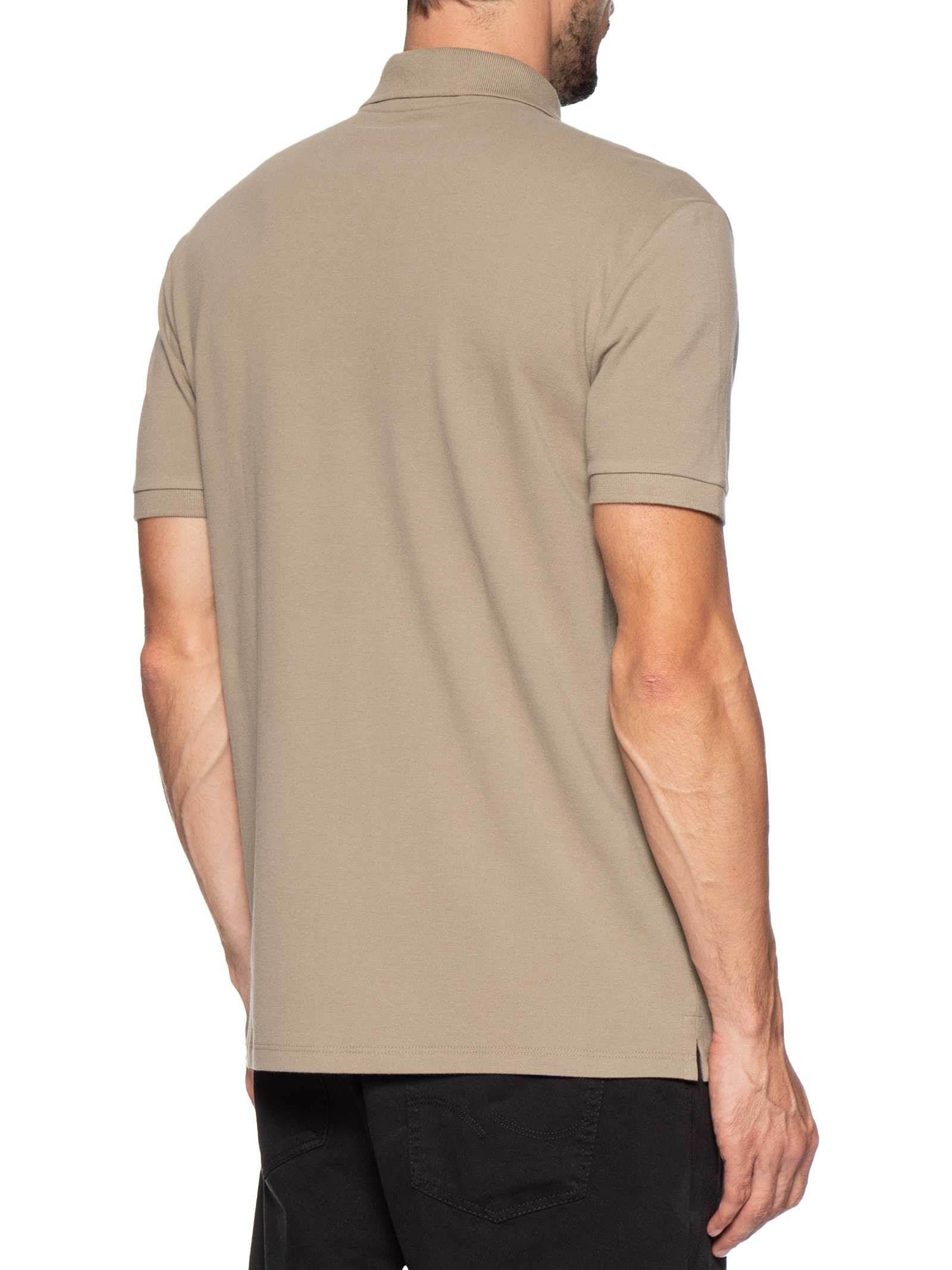 Polo Masculina Manga Curta Premium Bege Calvin Klein Jeans