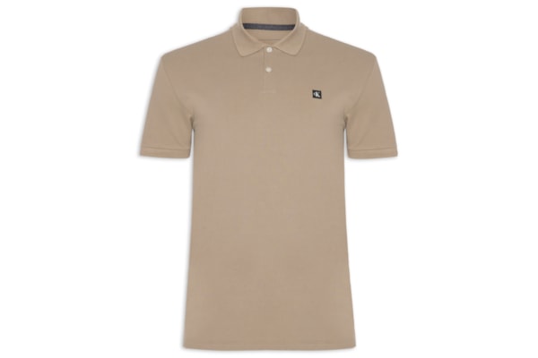 Polo Masculina Manga Curta Premium - Bege