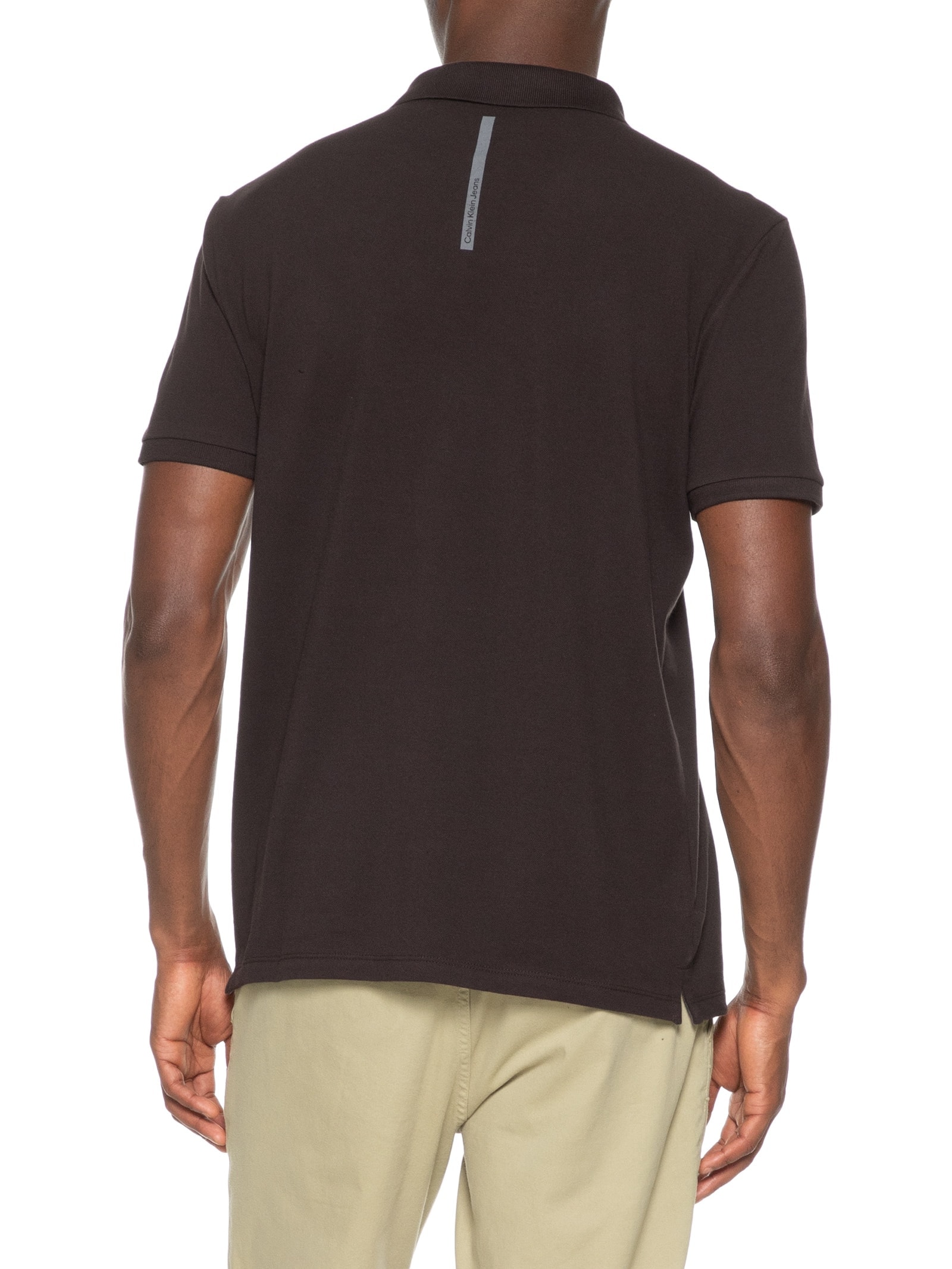 Polo Masculina Manga Curta Premium Marrom Calvin Klein Jeans