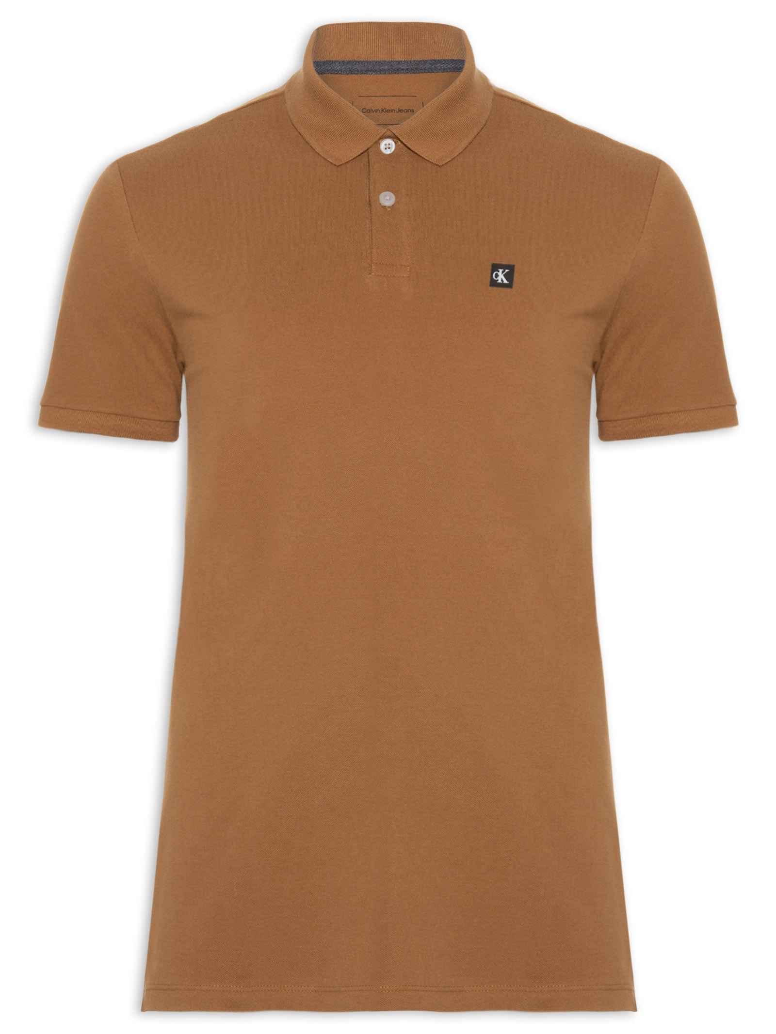 Polo Masculina Manga Curta Premium Marrom Calvin Klein Jeans