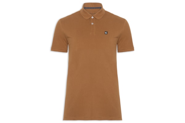 Polo Masculina Manga Curta Premium - Marrom