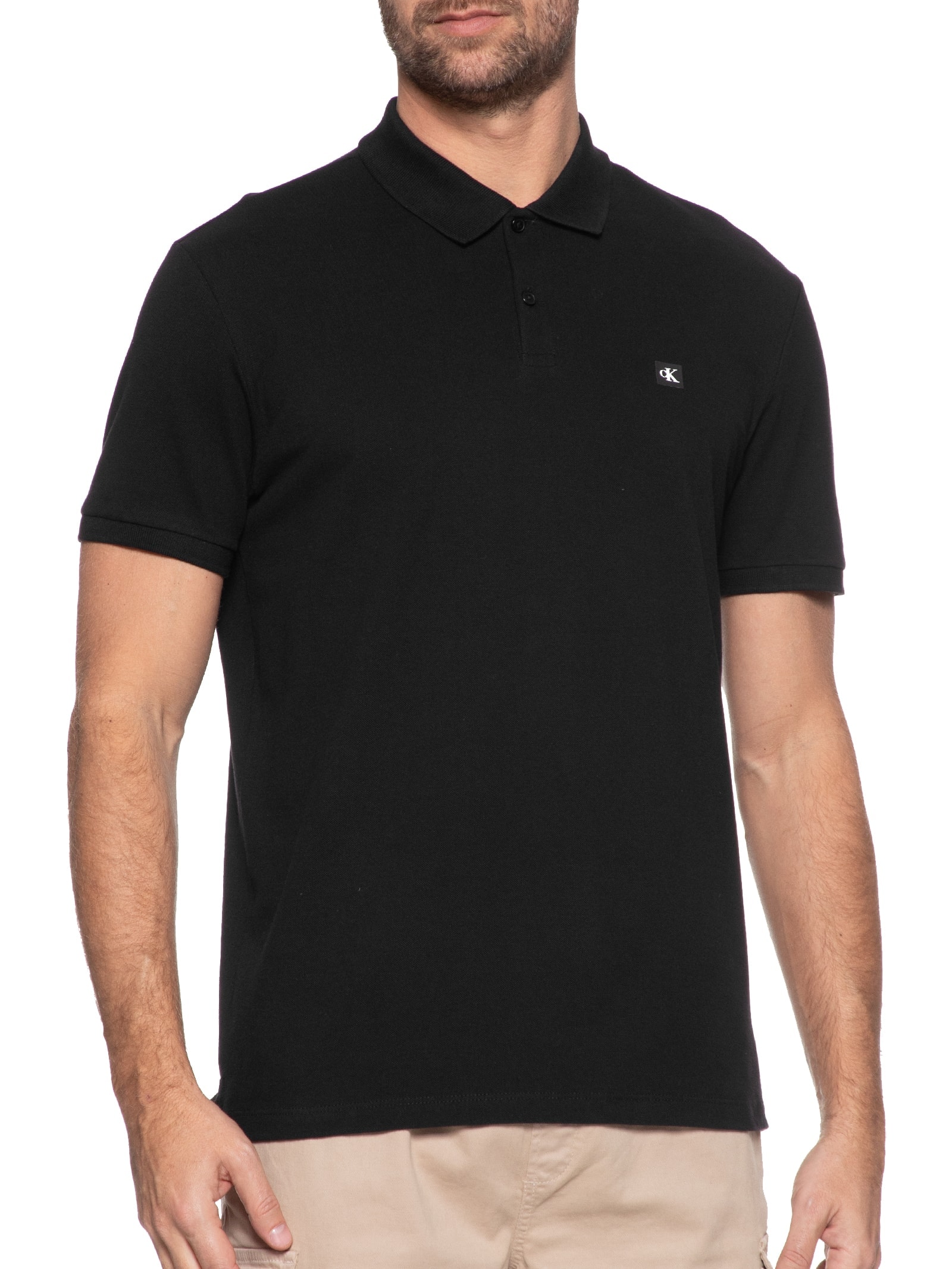 Calvin Klein Jeans - Polo Masculina Manga Curta Premium - Preto