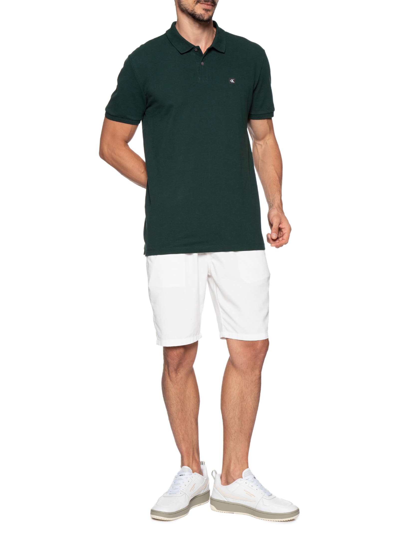 Polo Masculina Manga Curta Premium Verde Calvin Klein Jeans
