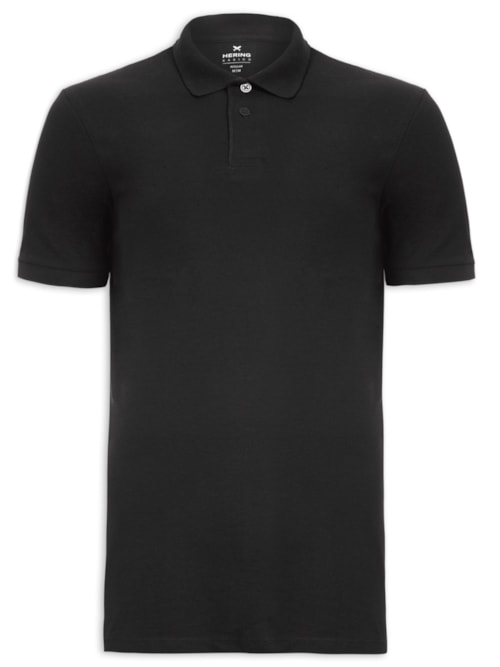 Polo Masculina Manga Curta – Preto