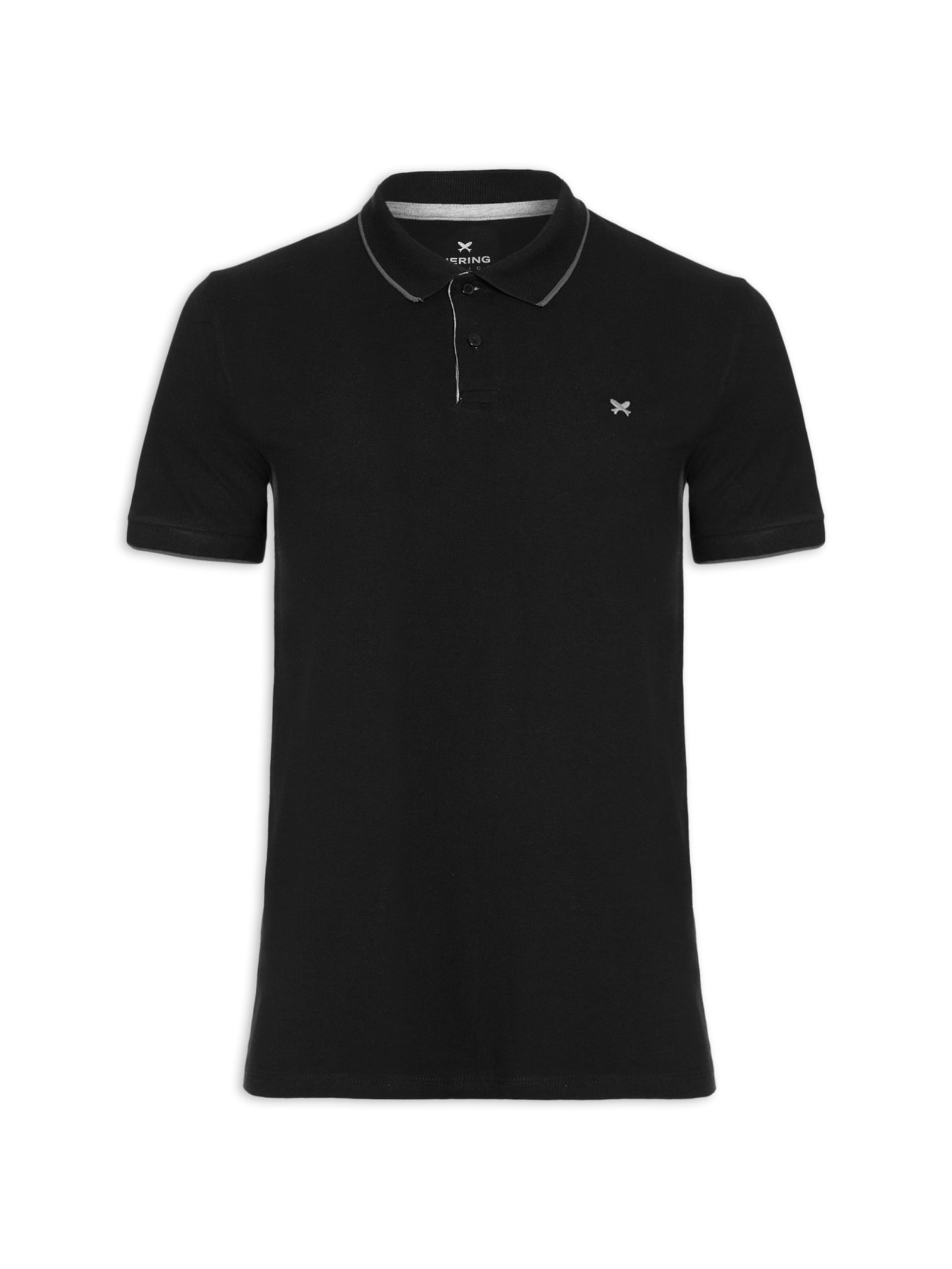 Polo Masculina Manga Curta Preto Hering