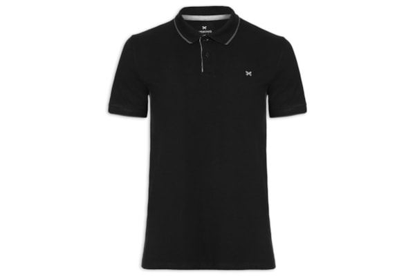 Polo Masculina Manga Curta - Preto