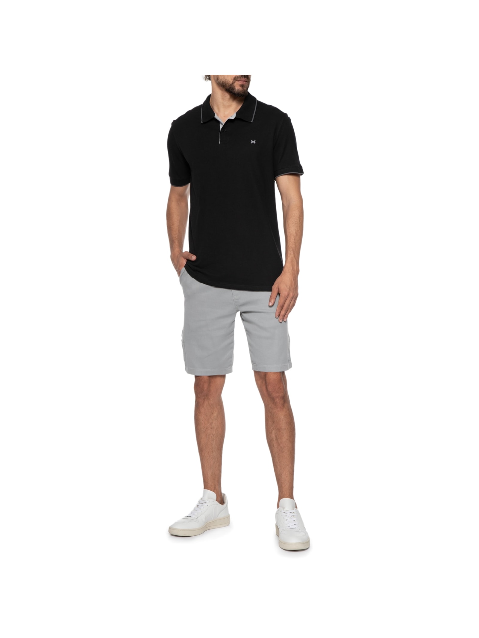 Polo Masculina Manga Curta Preto Hering