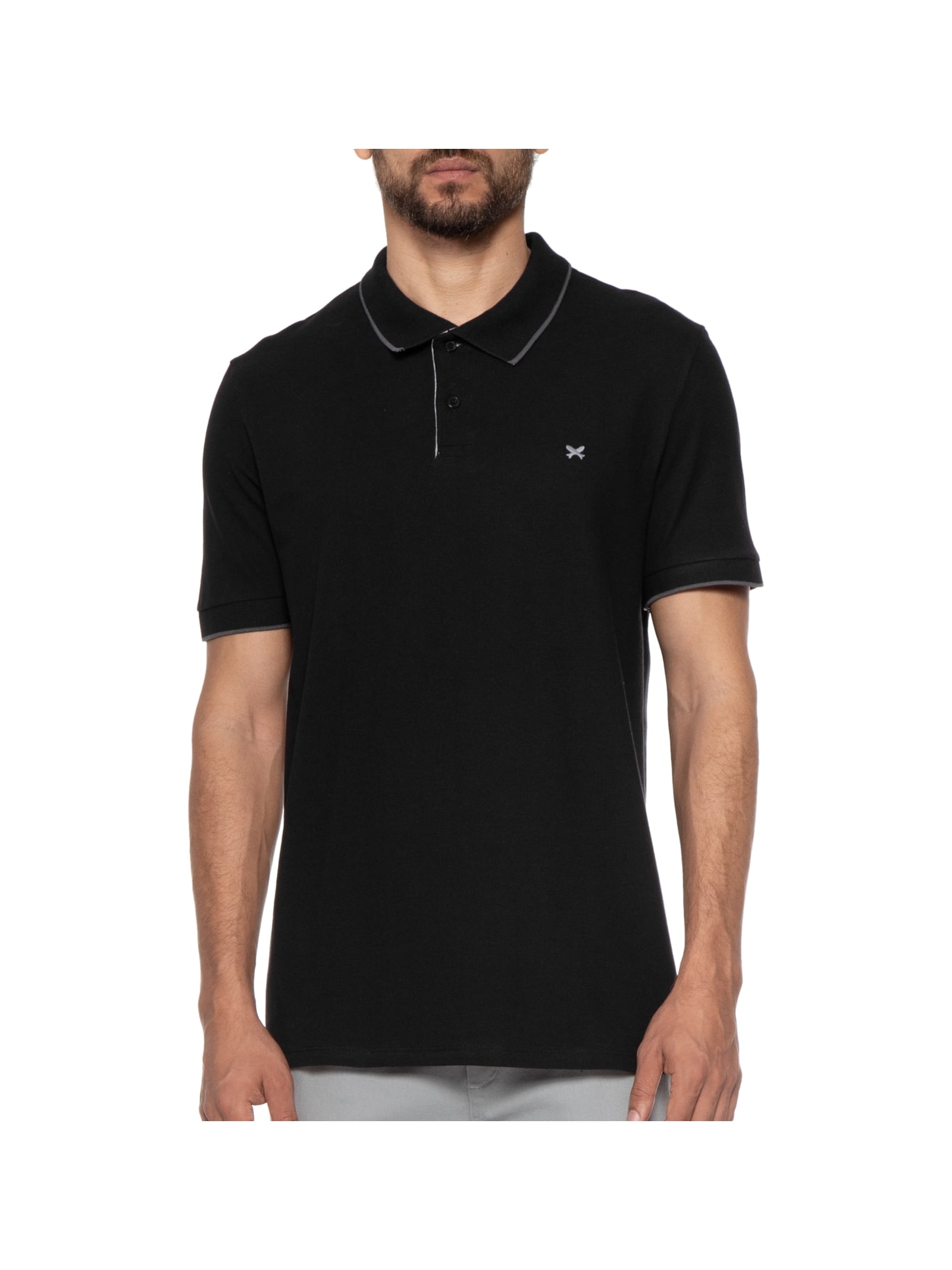 Polo Masculina Manga Curta Preto Hering