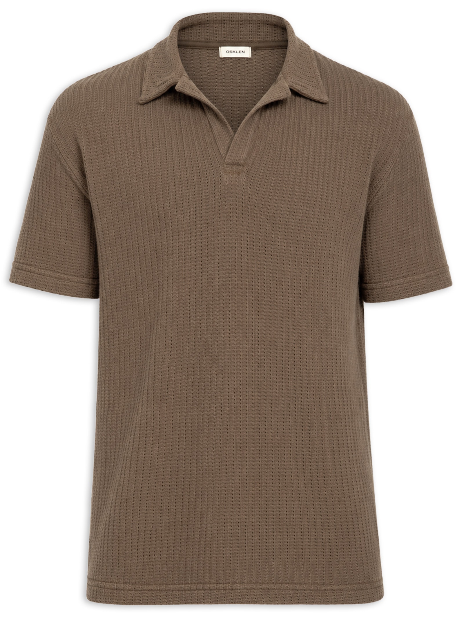 Polo Masculina Manga Curta Rustic Knit – Marrom – Osklen Osklen