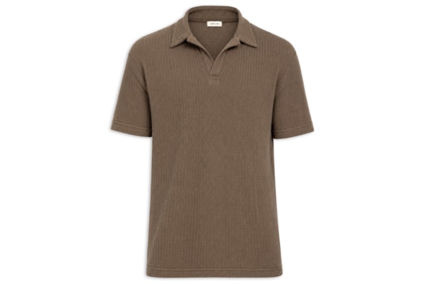 Polo Masculina Manga Curta Rustic Knit – Marrom – Osklen
