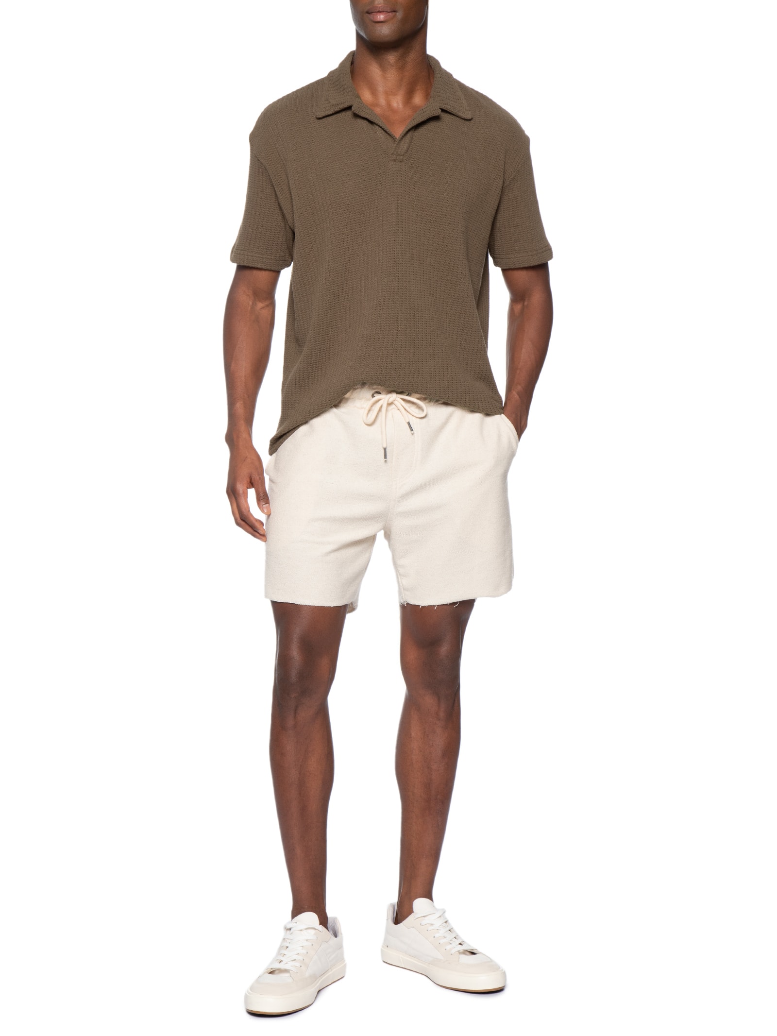 Polo Masculina Manga Curta Rustic Knit – Marrom – Osklen Osklen