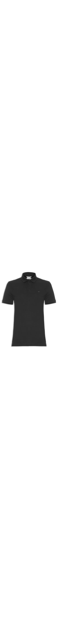 Polo Masculina Manga Curta Slim Básica Sem Friso - Preto