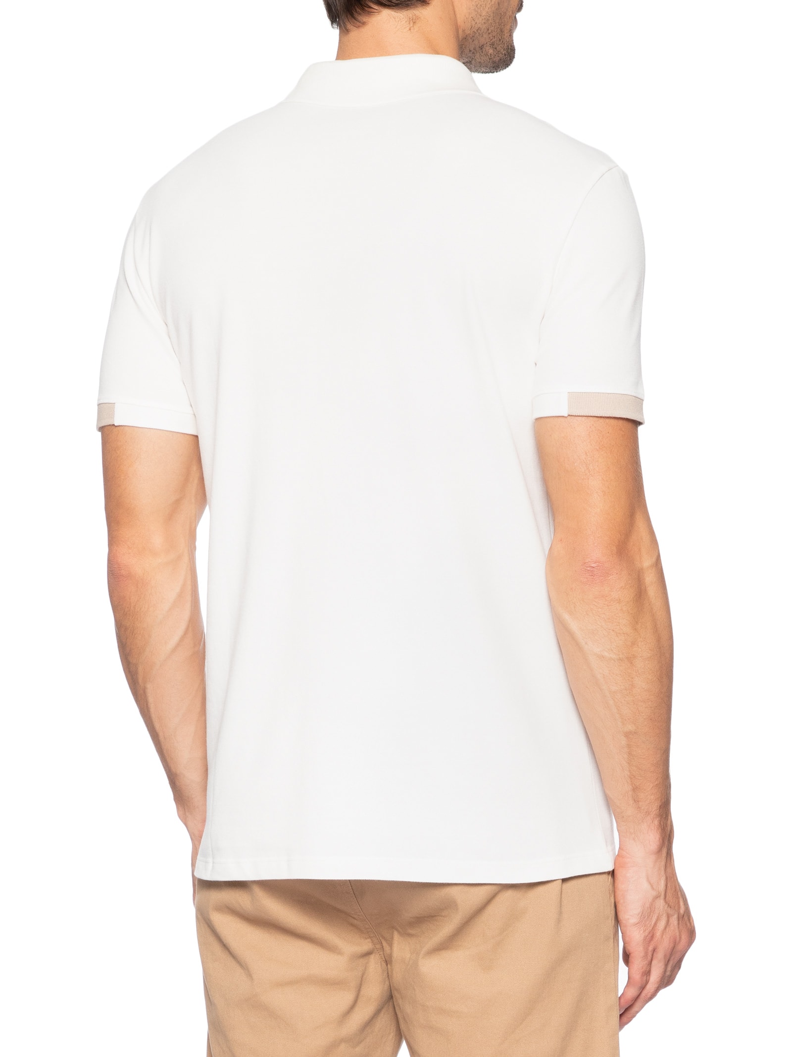 Polo Masculina Manga Curta Slim Sport Branco Calvin Klein Jeans