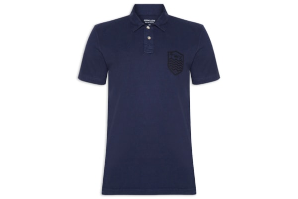 Pólo Masculina Manga Curta Stone Colors - Azul