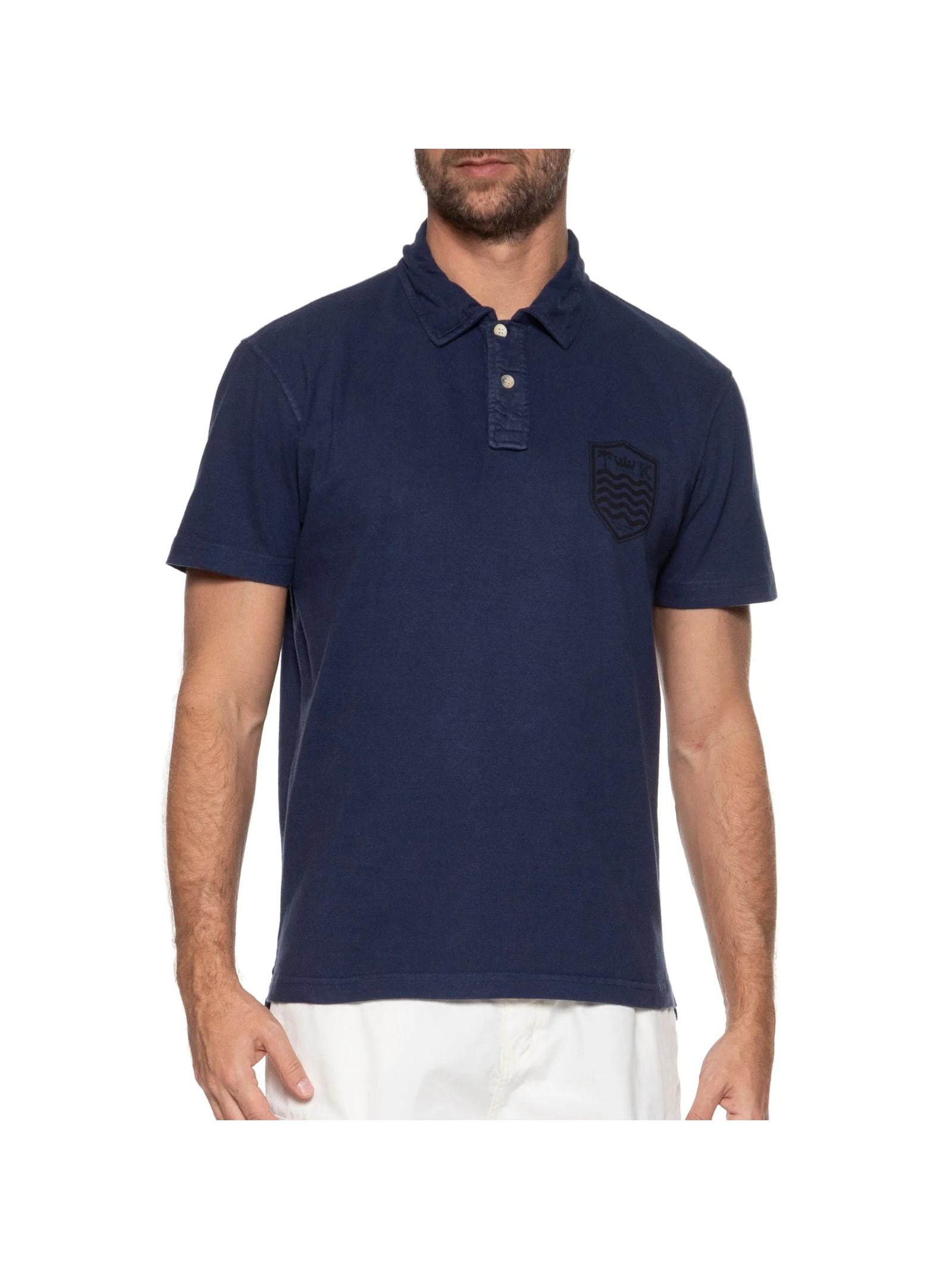 Pólo Masculina Manga Curta Stone Colors Azul Osklen