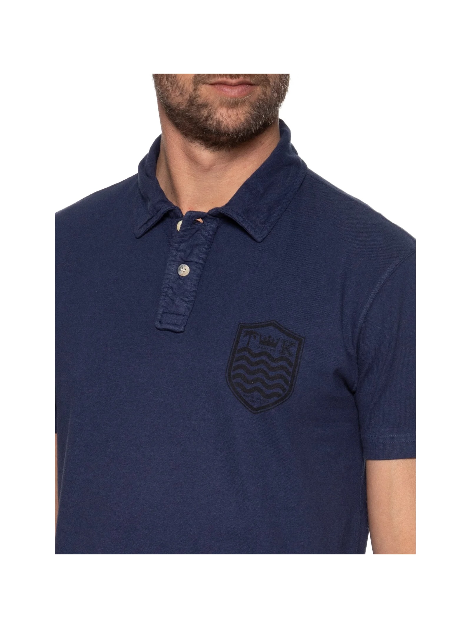 Pólo Masculina Manga Curta Stone Colors Azul Osklen