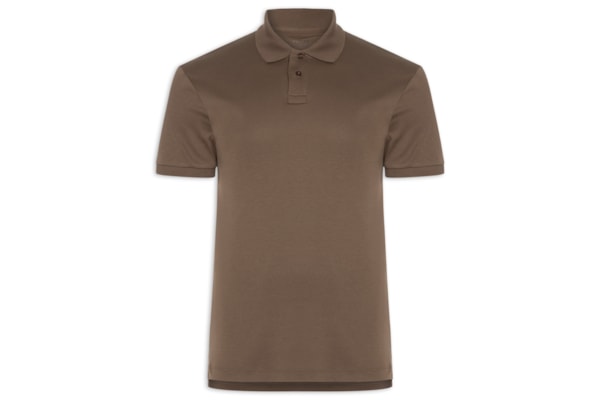 Polo Masculina Manga Curta Supersoft - Marrom