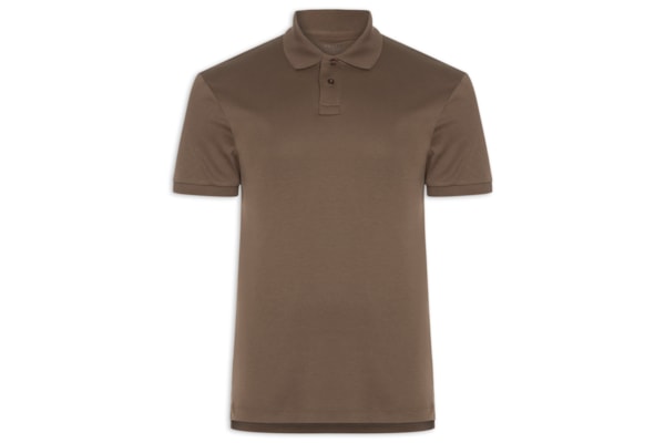 Polo Masculina Manga Curta Supersoft - Marrom