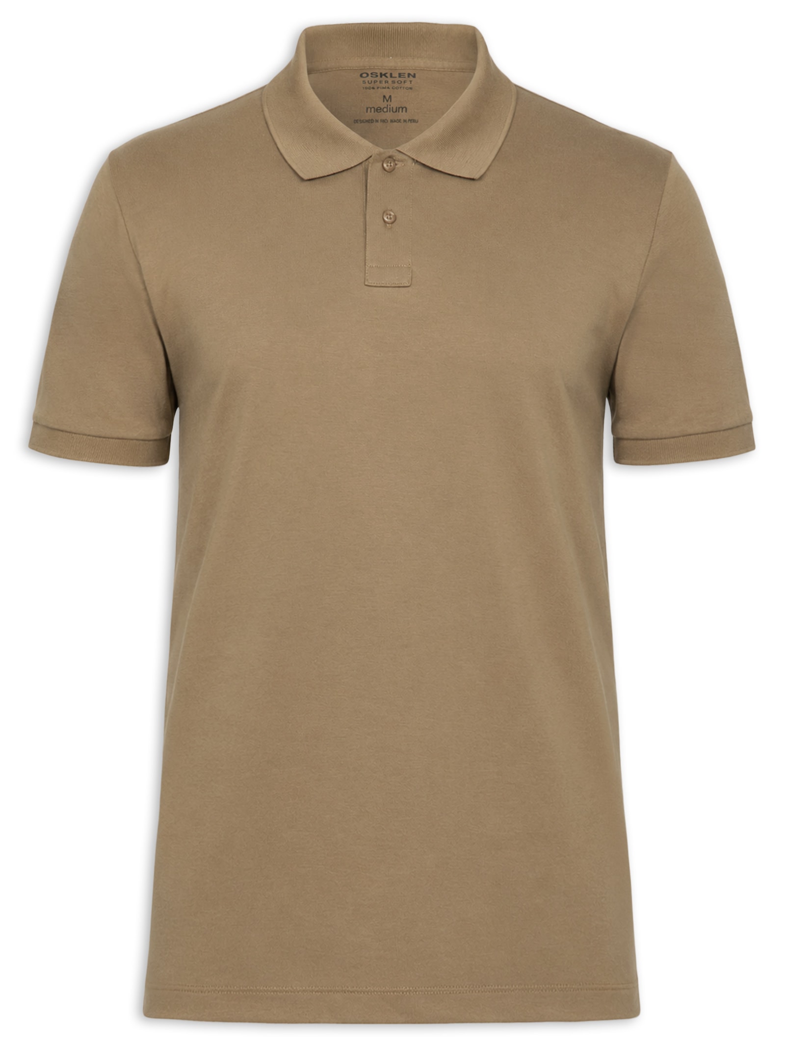 Polo Masculina Manga Curta Supersoft Marrom Osklen