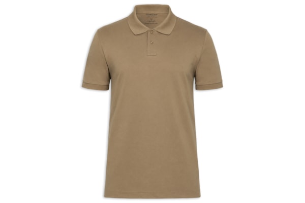 Polo Masculina Manga Curta Supersoft - Marrom