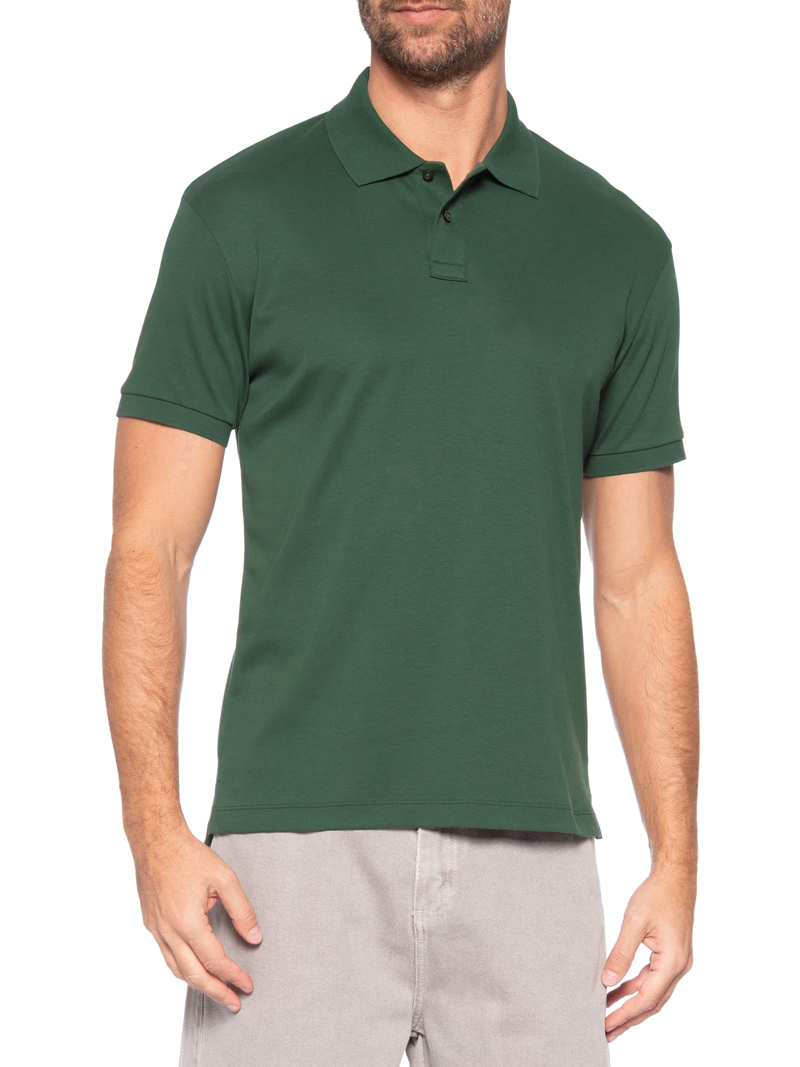 Polo Masculina Manga Curta Supersoft Verde Osklen