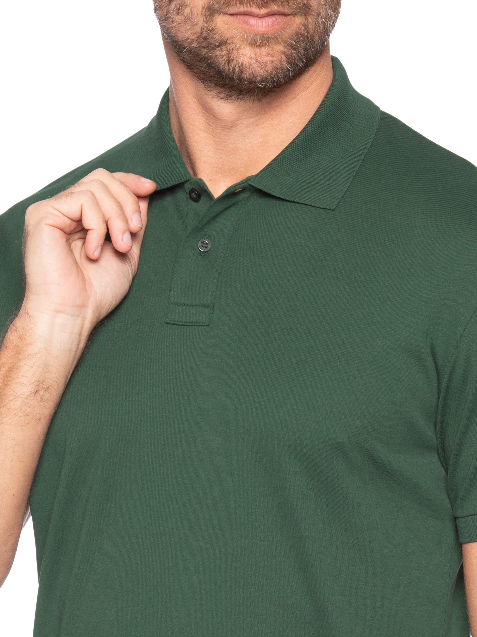 Polo Masculina Manga Curta Supersoft Verde Osklen