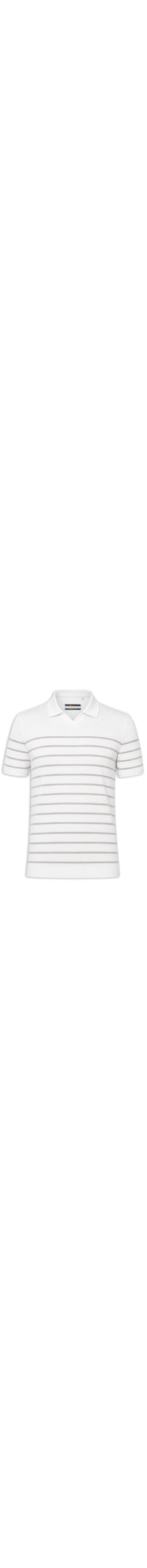 Polo Masculina Manga Curta Tricot Navy - Branco