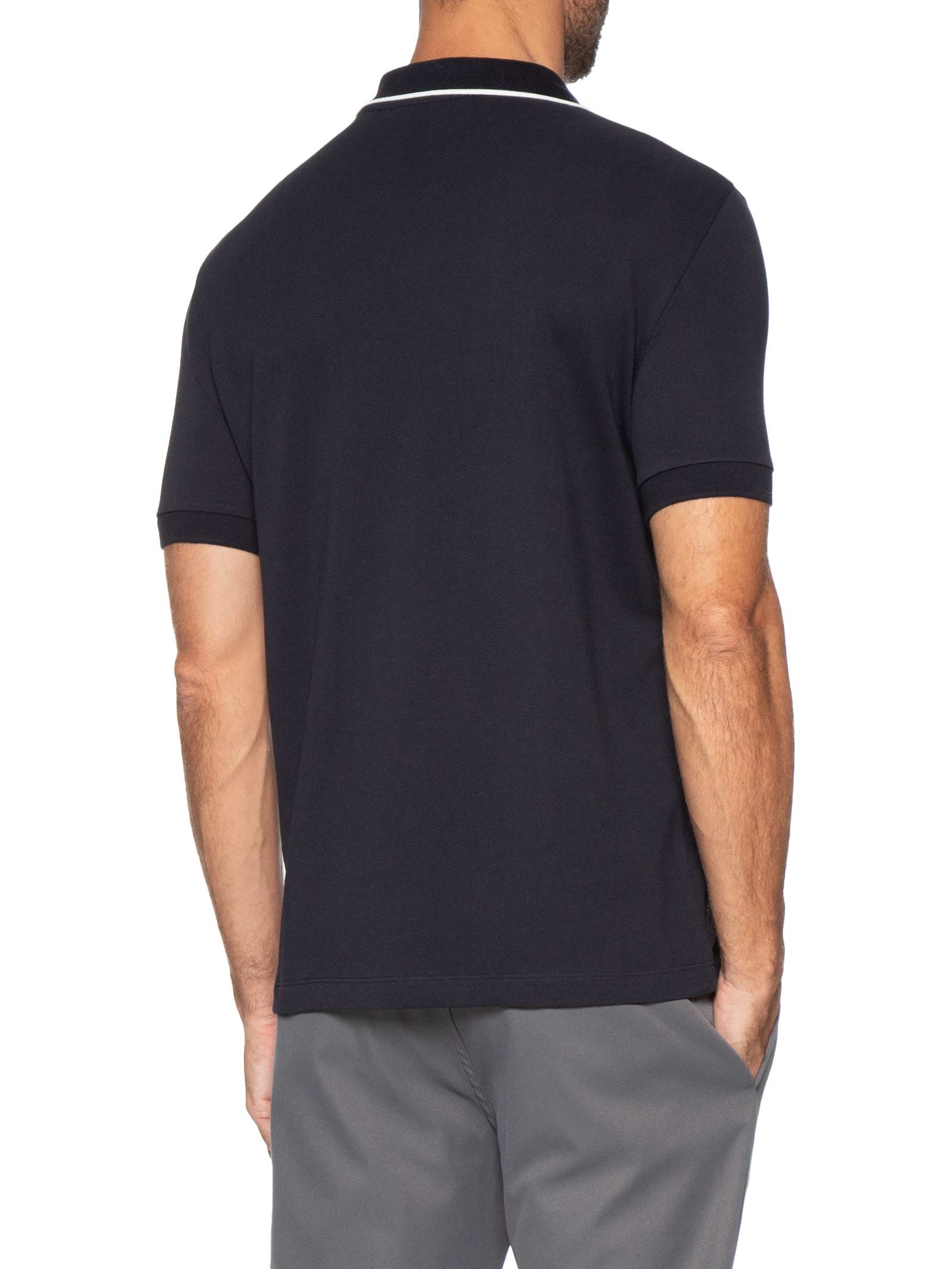 Pólo Masculina Manga Curta Vista Aberta Azul Armani Exchange