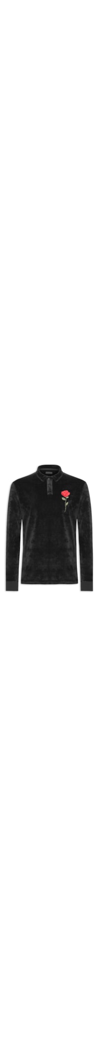 Polo Masculina Manga Longa Velvet Rose - Preto