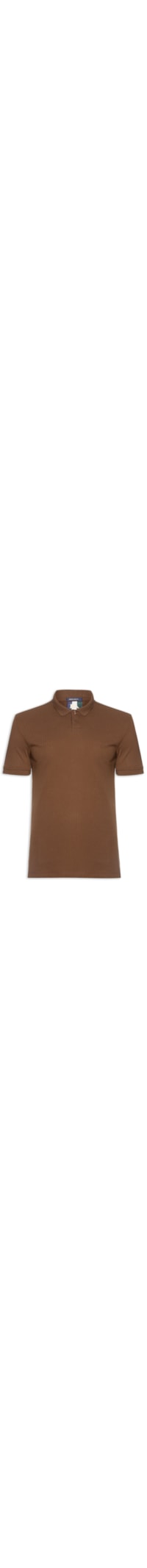 Polo Masculina Maquinetado Lina - Marrom