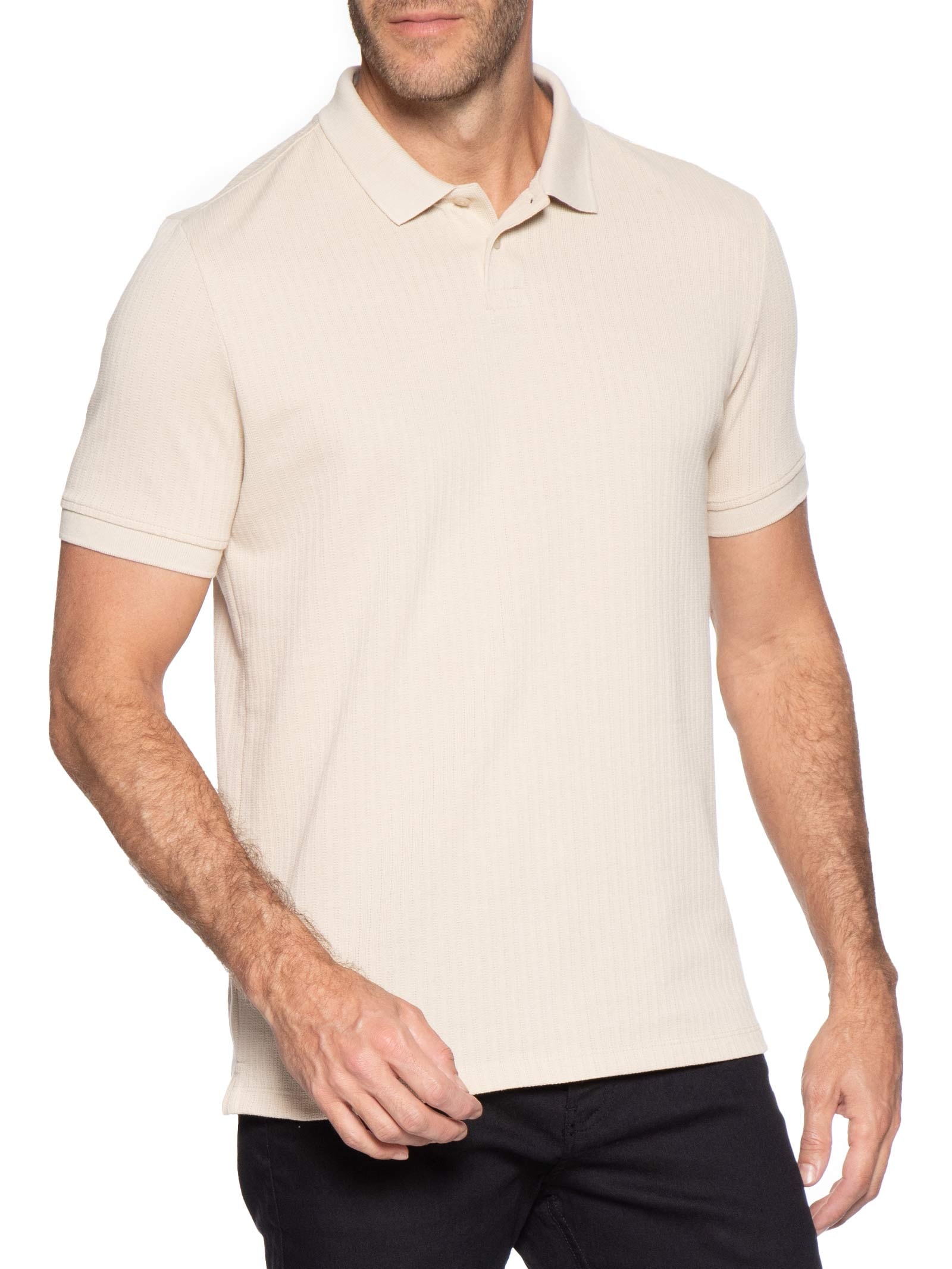 Polo Masculina Maquinetado Lina – Bege Reserva