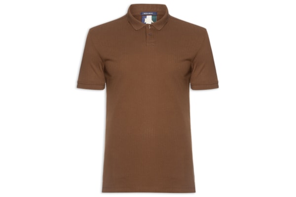 Polo Masculina Maquinetado Lina – Marrom
