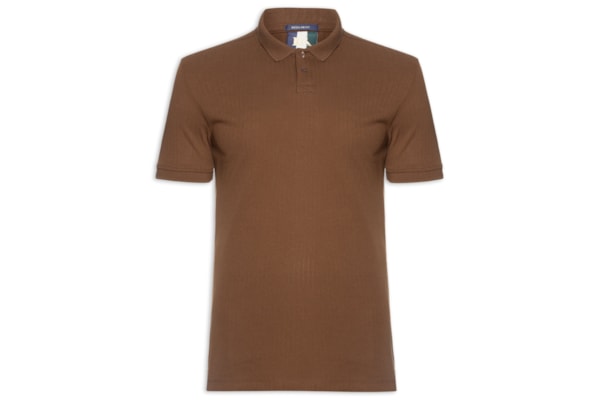 Polo Masculina Maquinetado Lina – Marrom