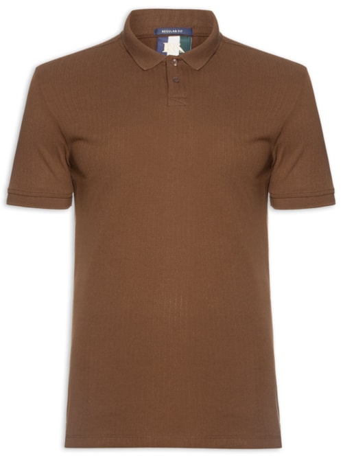 Polo Masculina Maquinetado Lina – Marrom
